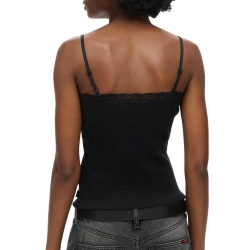 Débardeur Noir Femme Superdry Vintage