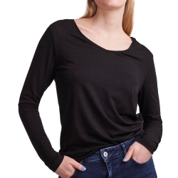 T-Shirt Manches Longues Noir Femme Pieces Billo