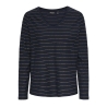 T-shirt Manches Longues Marine/Doré Femme Pieces Milona