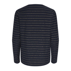T-shirt Manches Longues Marine/Doré Femme Pieces Milona