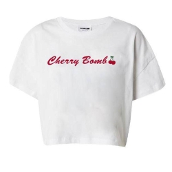 T-shirt Blanc/Rouge Femme Noisy May Malena