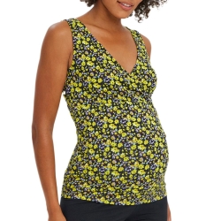 Débardeur Noir/Jaune Femme Mamalicious Lamber