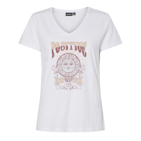 T-Shirt Blanc Femme Pieces Briella