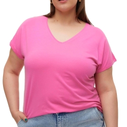 T-shirt Rose Fushia Femme Vero Moda Aya Curve