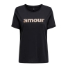T-Shirt Marine Femme Only Amour Glitter