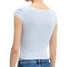 T-shirt Bleu Femme Tommy Hilfiger Pointell