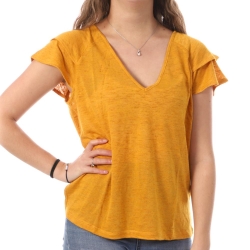 T-shirt Jaune Femme Vero Moda Lina