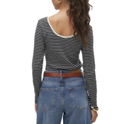 Top Noir/Blanc à rayures Femme Vero Moda Chloe
