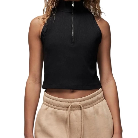 Débardeur Crop Noir Femme Nike Mock