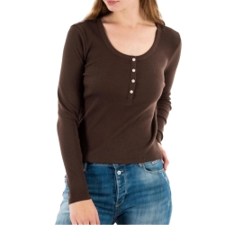 T-shirt Manches Longues Marron Femme Superdry W6011928A