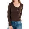 T-shirt Manches Longues Marron Femme Superdry W6011928A