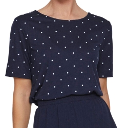 T-shirt Marine à pois Femme Vila Mooney