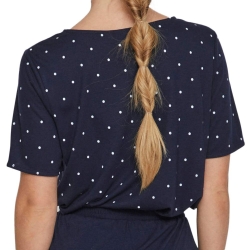 T-shirt Marine à pois Femme Vila Mooney
