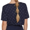 T-shirt Marine à pois Femme Vila Mooney