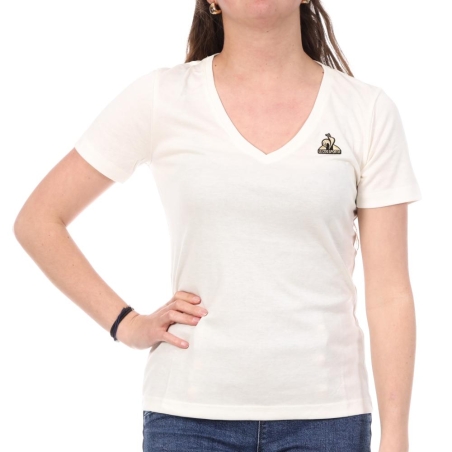T-Shirt Crème Femme Le Coq Sportif Coq Marshmallow
