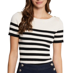 T-Shirt Beige/Noir/Doré Femme Morgan MPIA