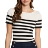 T-Shirt Beige/Noir/Doré Femme Morgan MPIA