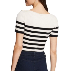 T-Shirt Beige/Noir/Doré Femme Morgan MPIA