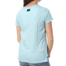 T-shirt Bleu Femme Von Dutch Aspect