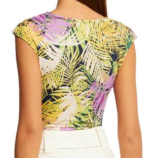 Top Vert/Violet à fleurs Femme Morgan Dlila