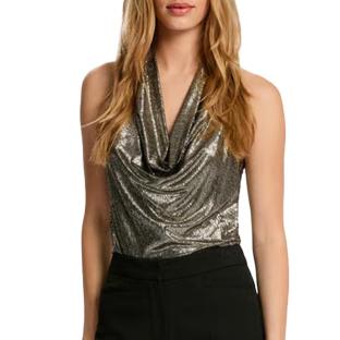 T-Shirt Doré/Noir Femme Morgan DREA