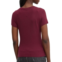 T-shirt Bordeaux Femme Tommy Hilfiger Slim Linear