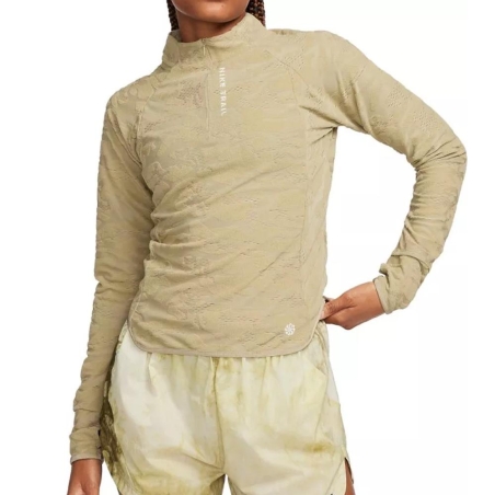 T-shirt Manches Longues Kaki Femme Nike Midlayer