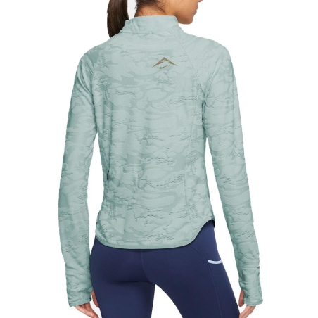 T-shirt Manches Longues Vert Femme Nike Midlayer