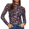 T-Shirt Manches Longues Noir/Bleu Femme Vila Volettis