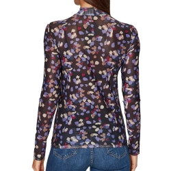 T-Shirt Manches Longues Noir/Bleu Femme Vila Volettis