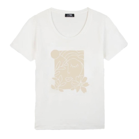 T-shirt Blanc Femme TBS OSIATTEE
