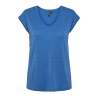 T-shirt Bleu Femme Pieces Lurex Stripes