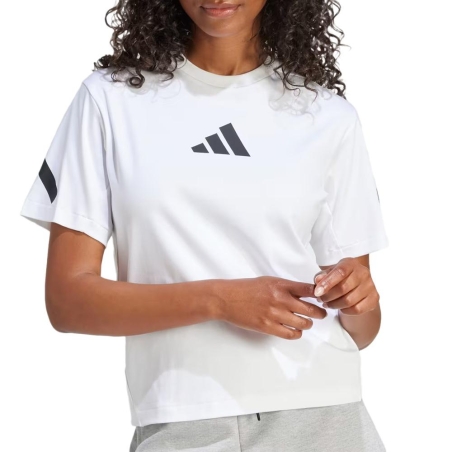 T-Shirt Blanc Femme Adidas JE7857
