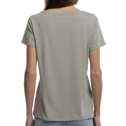 T-shirt Kaki Clair Femme Teddy Smith Mia