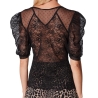 T-shirt Noir Dentelle Femme Morgan Drink