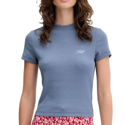 T-Shirt Bleu Foncé Femme Tommy Hilfiger Script