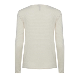 T-Shirt Manches Longues Blanc/Doré Femme Pieces Billo