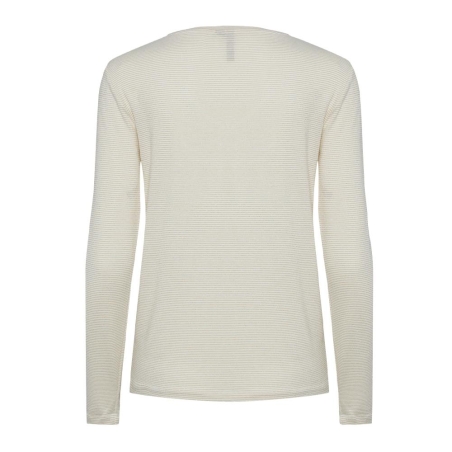T-Shirt Manches Longues Blanc/Doré Femme Pieces Billo