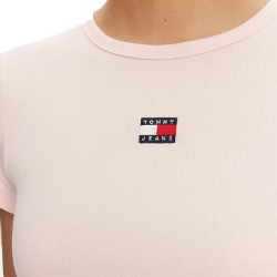 T-Shirt Rose Femme Tommy Hilfiger Badge