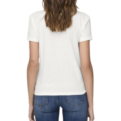 T-shirt Ecru/Noir Femme JDY 15311702