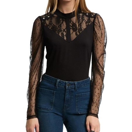 T-Shirt Manches Longues Noir Femme Morgan TSAGE