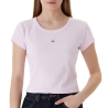 T-Shirt Rose Poudré Femme Calvin Klein Label 2x2