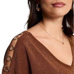 T-Shirt Marron/Doré Femme Morgan MRING