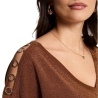 T-Shirt Marron/Doré Femme Morgan MRING
