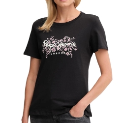 T-Shirt Noir Femme Pepe jeans Bero