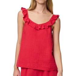 Top Rouge Femme Pieces Astina