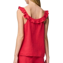 Top Rouge Femme Pieces Astina