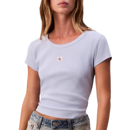 T-Shirt Mauve Femme Calvin Klein Label 2x2
