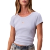 T-Shirt Mauve Femme Calvin Klein Label 2x2