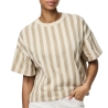 T-shirt Beige à rayures Femme Pieces Chilli Summer